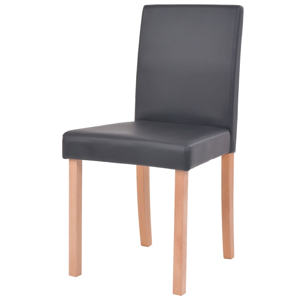 Table et chaises 7 pcs Cuir synthétique Chêne Noir