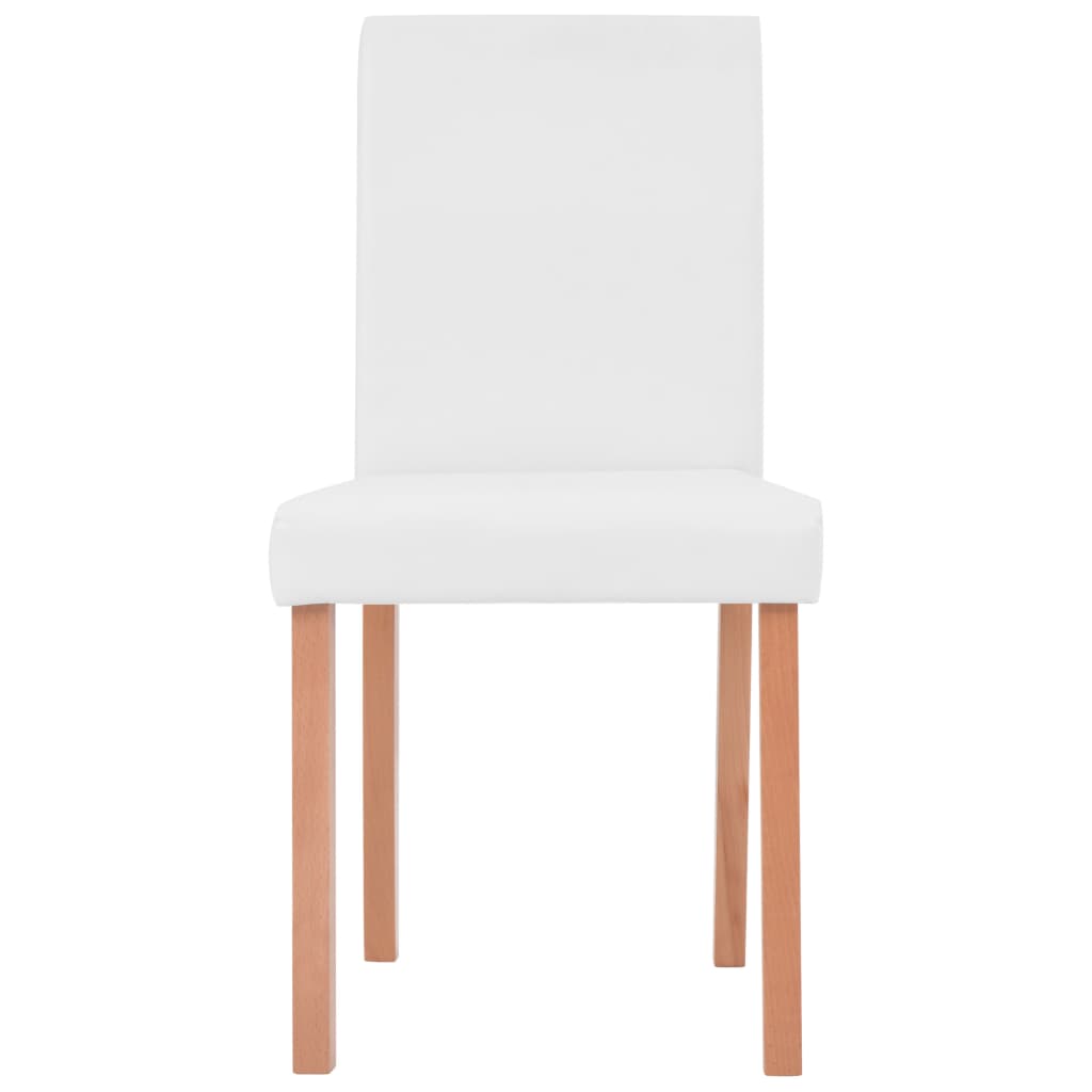 Table et chaises 7 pcs Cuir synthétique Chêne Couleur crème