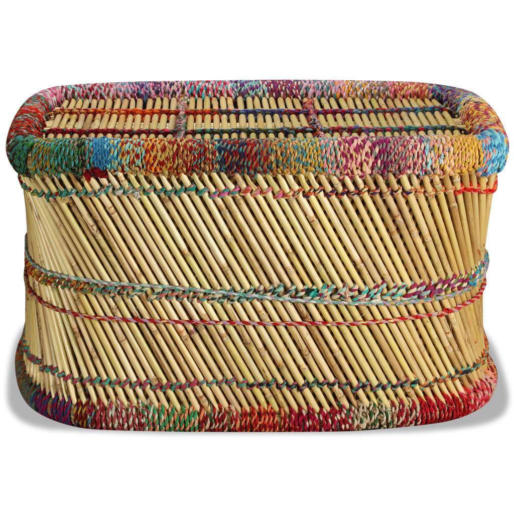 Tavolino in bambù con dettagli Chindi Multicolor
