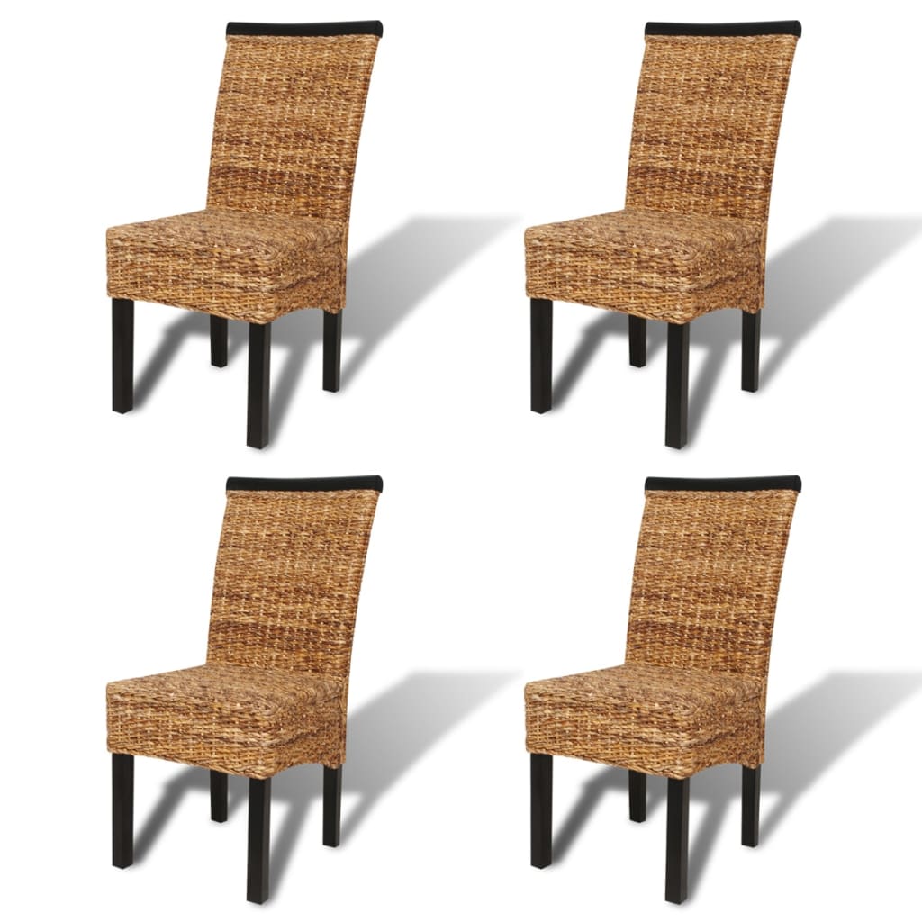 Dining chairs Lot of 4 solid mango and abaca wood