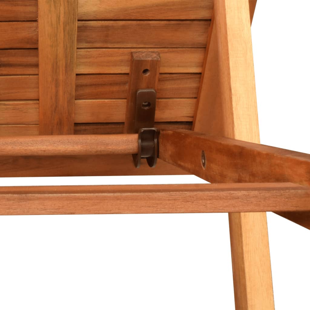 Lange Stühle 2 PCs mit festem Akazienholz -Holz -Tisch