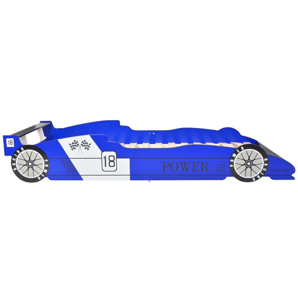 Letto per bambini con macchina da corsa 90 x 200 cm Blu
