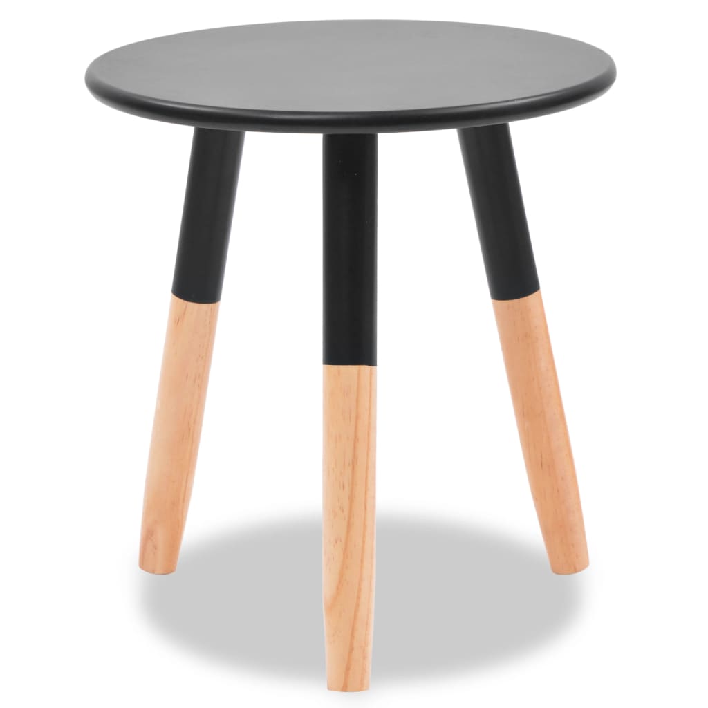 Set of extra tables 2 pcs black solid pine wood