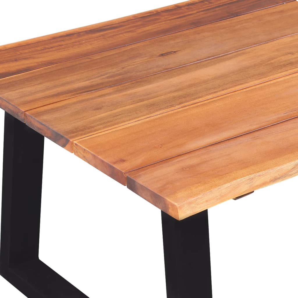 Tavolino in legno massello di acacia 110 x 60 x 40 cm