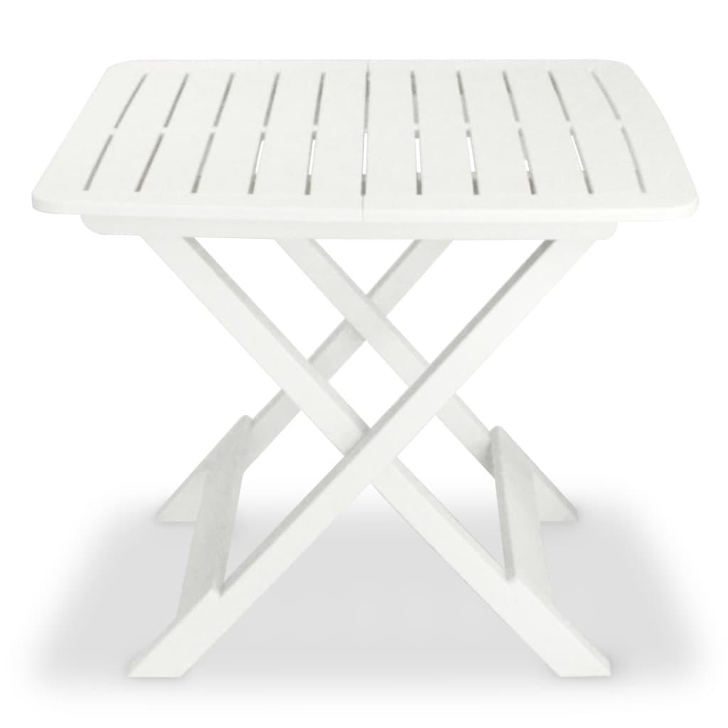 Foldable bistro set 3 pcs white plastic