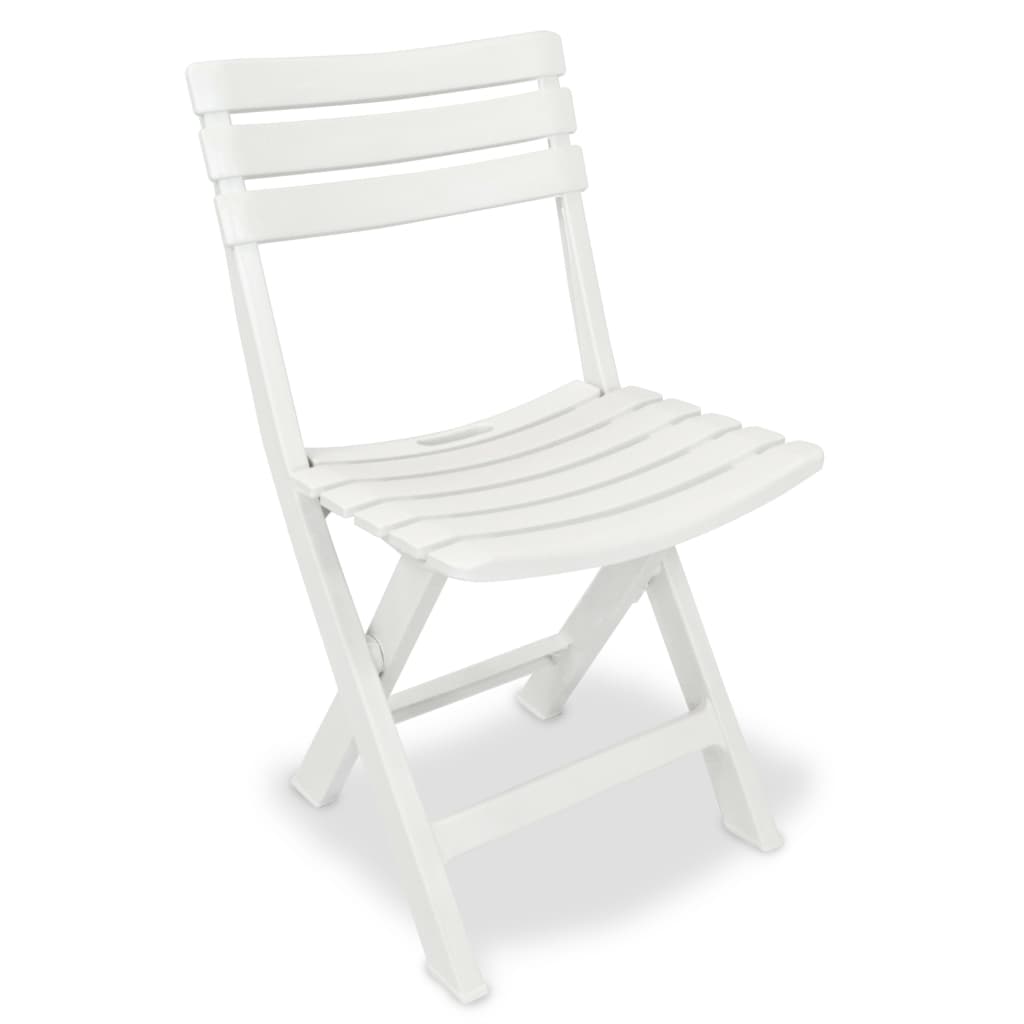 Foldable bistro set 3 pcs white plastic