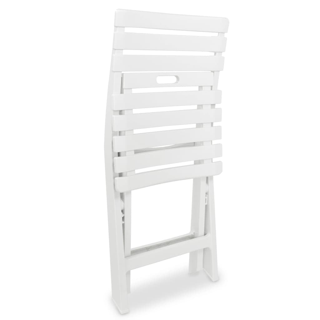 Foldable bistro set 3 pcs white plastic