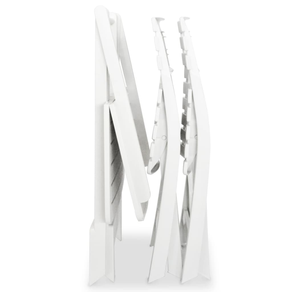 Ensemble de bistro pliable 3 pcs Plastique Blanc