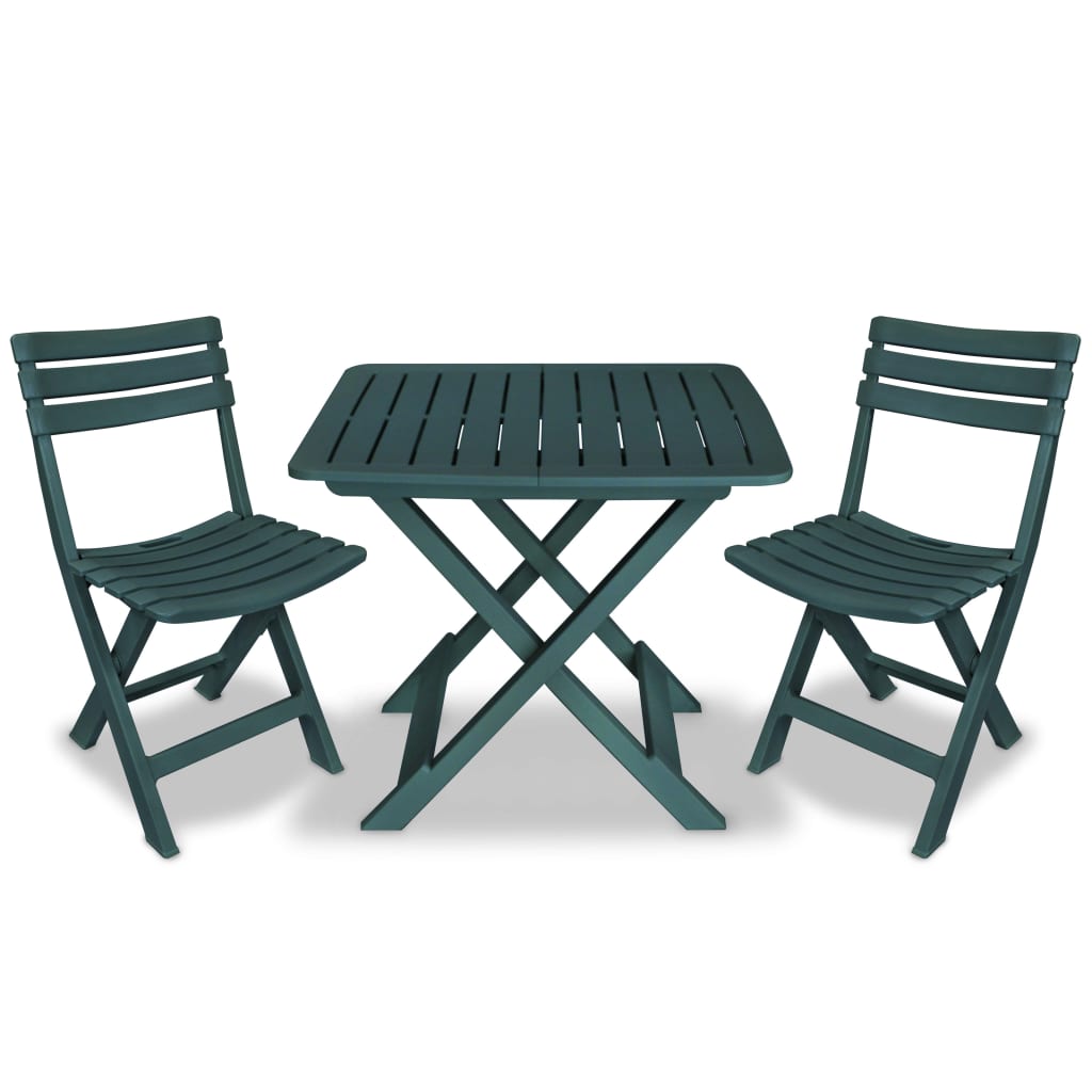 Faltbares Bistro -Set 3 PCs Grün Kunststoff