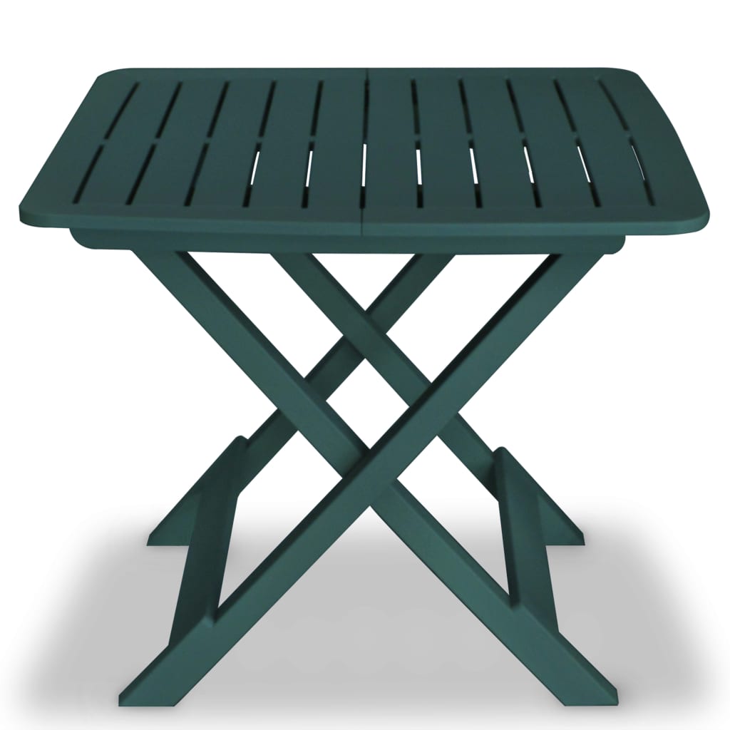 Foldable bistro set 3 pcs green plastic