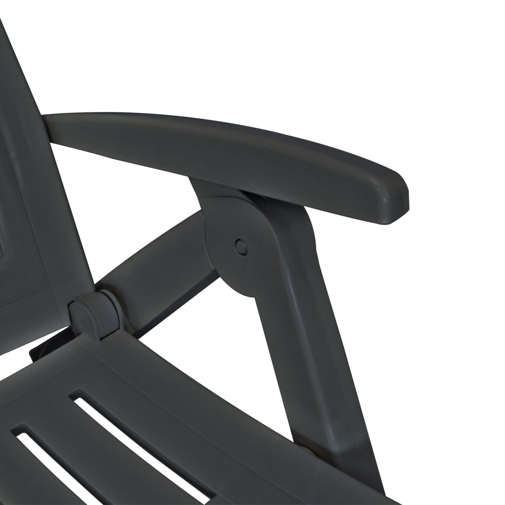 Long chair with anthracite plastic footrest