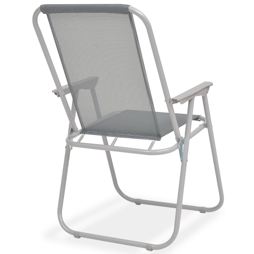 Mobilier à dîner d'extérieur 6 pcs Acier et textilène Gris