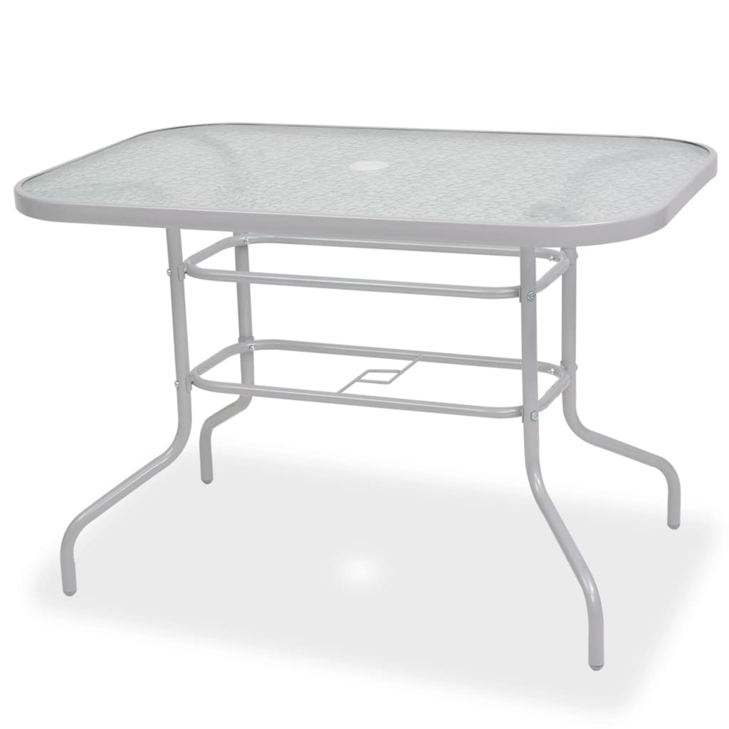 Mobilier à dîner d'extérieur 8 pcs Acier et textilène Gris