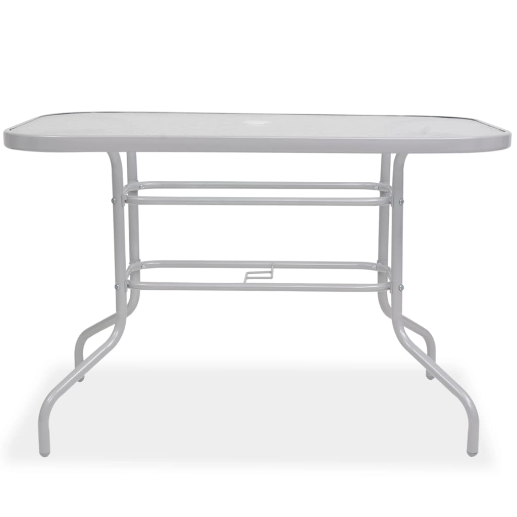 Mobilier à dîner d'extérieur 8 pcs Acier et textilène Gris