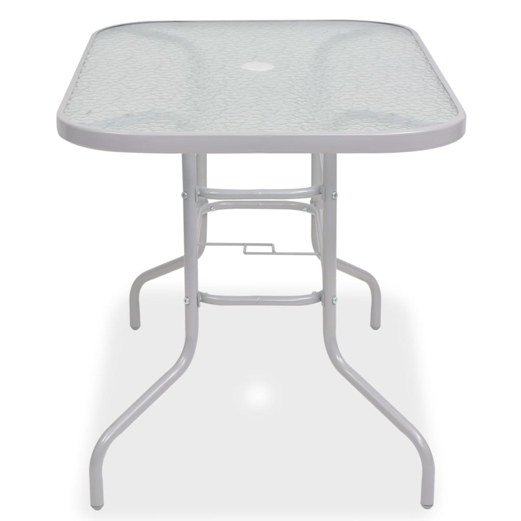 Mobilier à dîner d'extérieur 8 pcs Acier et textilène Gris