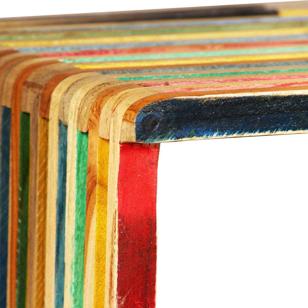 Set mensole da parete 3 pezzi Teak massiccio riciclato Multicolor