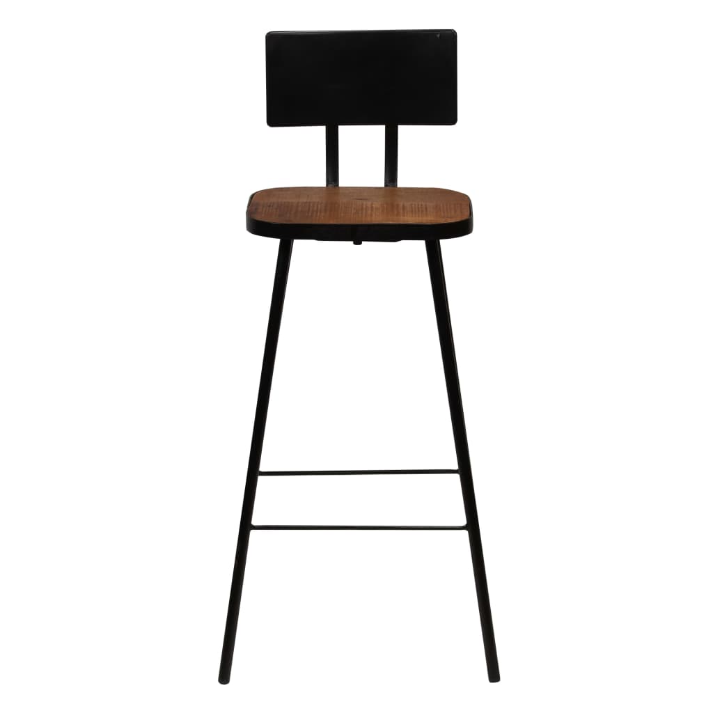 Lot bass stools of 4 solid recovery wood