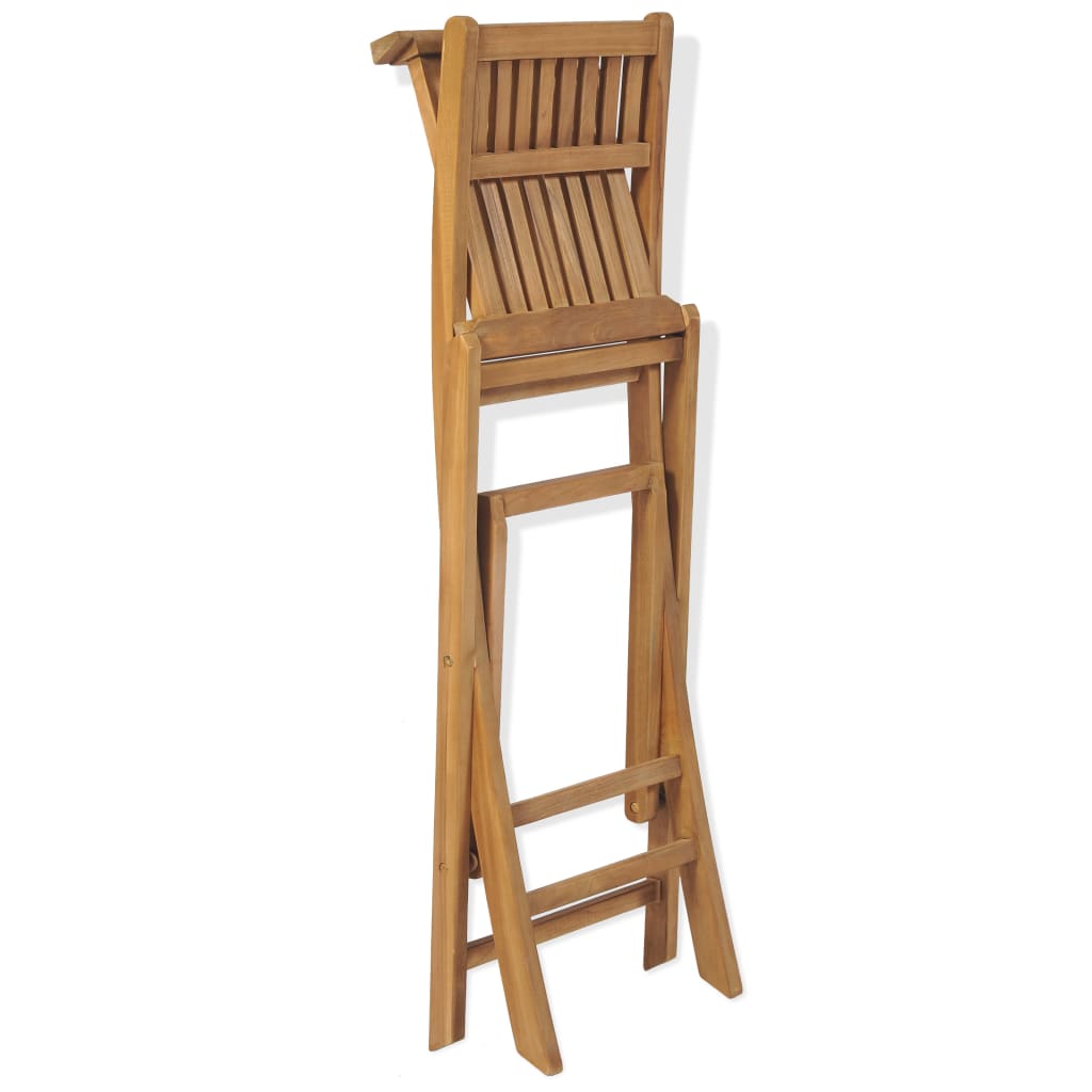 Mobilier de bistro 3pcs et chaises pliables Bois de teck solide