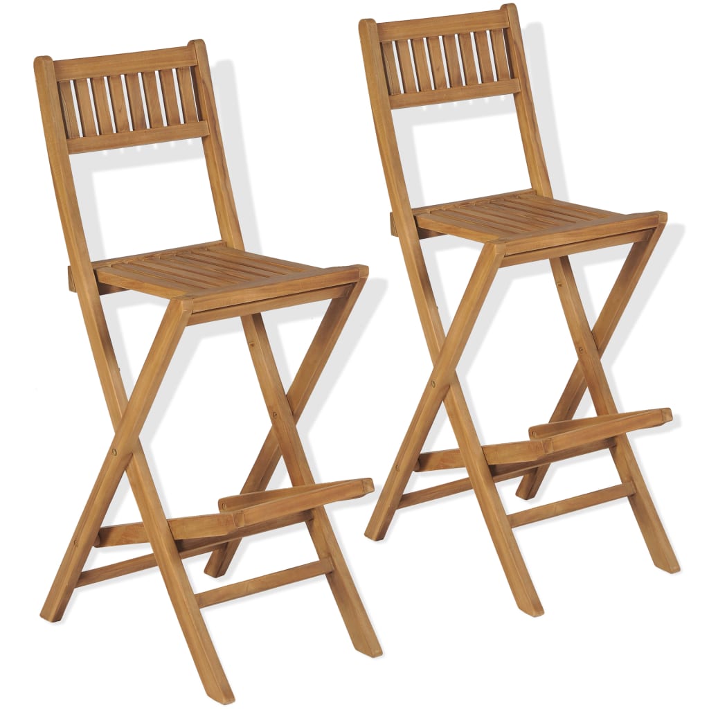 Mobilier de bistro 3pcs et chaises pliables Bois de teck solide