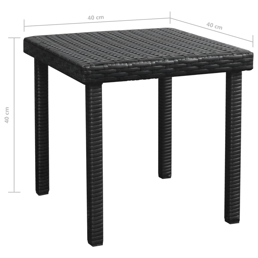 Long chairs 2 pcs with black braided resin table