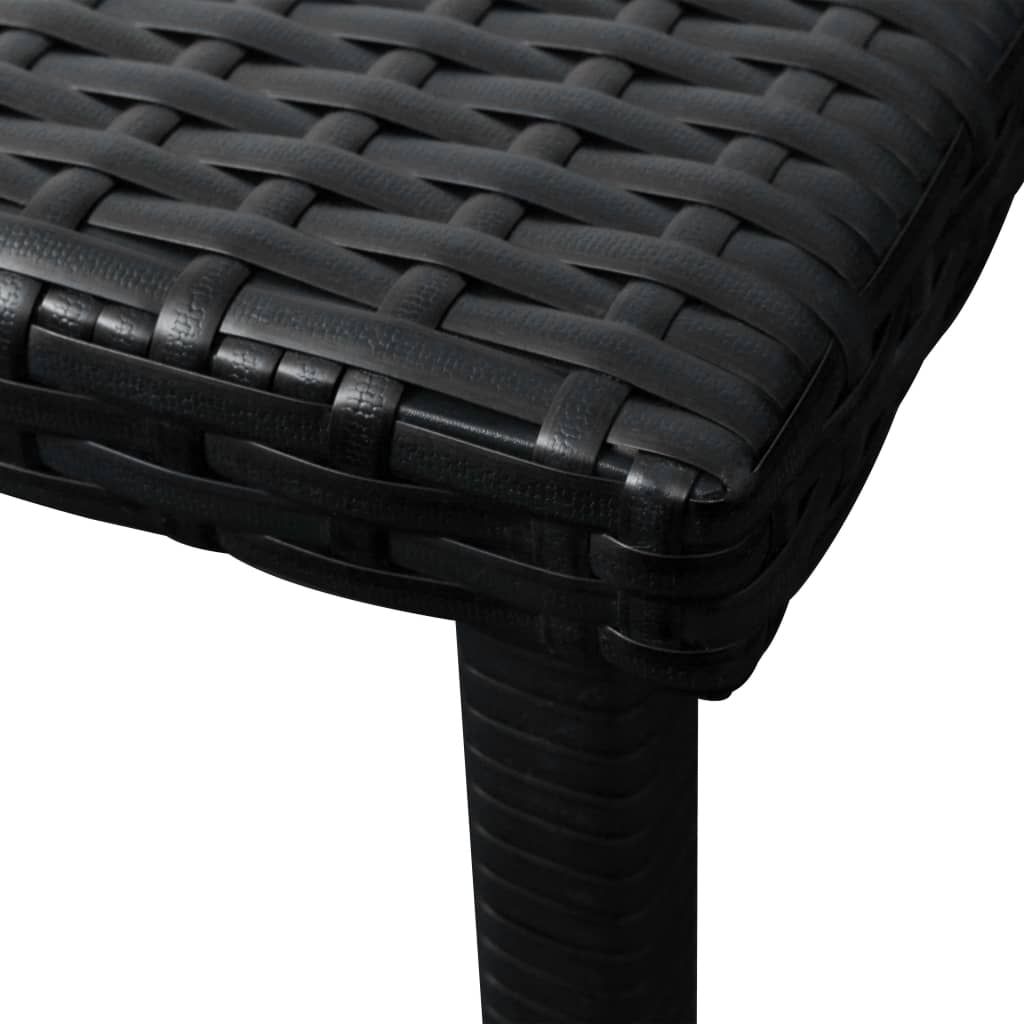 Long chairs 2 pcs with black braided resin table