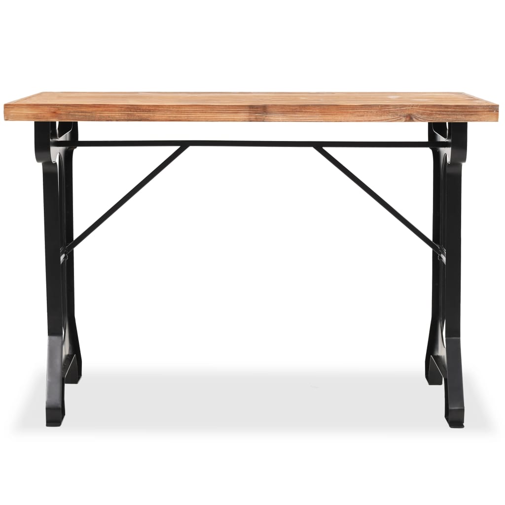 Solid wooden dining table on wooden table top