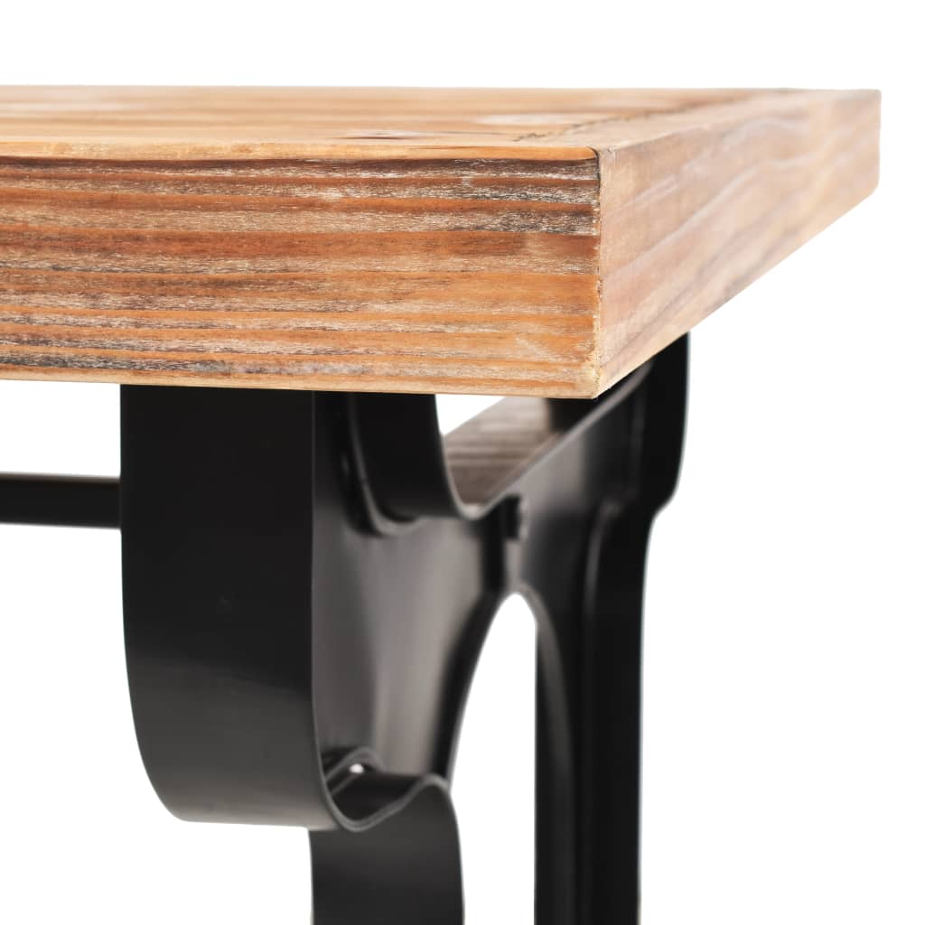 Solid wooden dining table on wooden table top