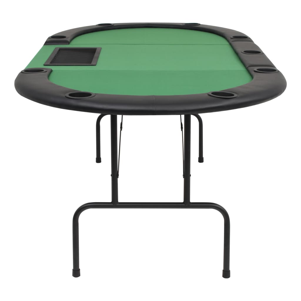 Tavolo da poker pieghevole per 9 giocatori 3 pieghe Ovale Verde