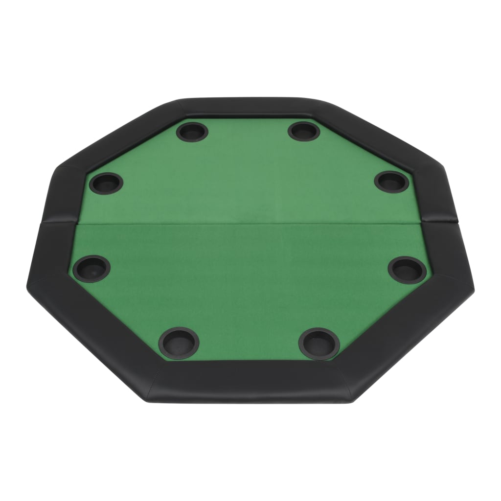 Foldable poker table for 8 players 2 octagonal green folds