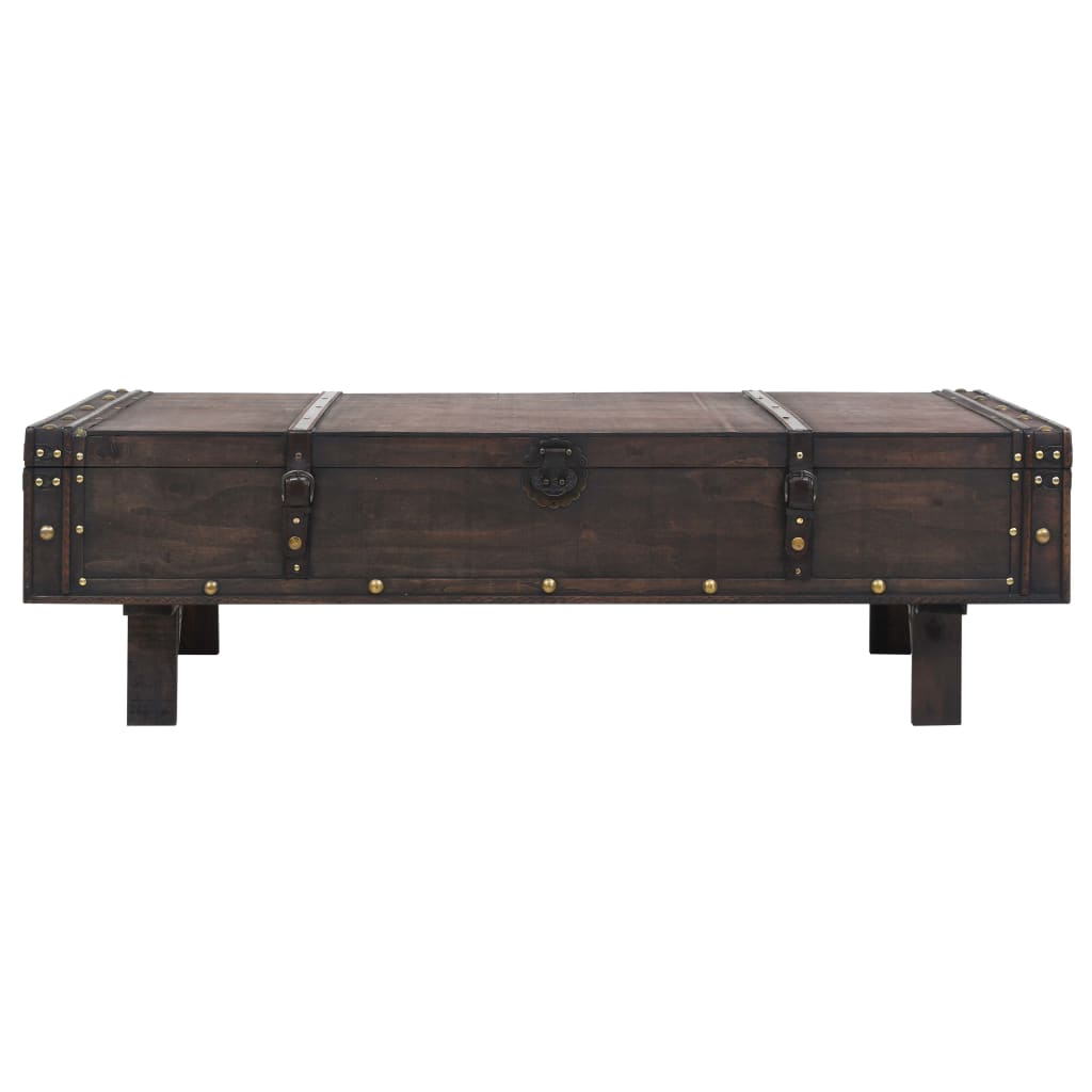 Solid wood coffee table Vintage style 120 x 55 x 35 cm