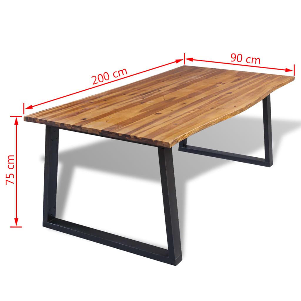 Dining table 200 x 90 cm Massive acacia wood