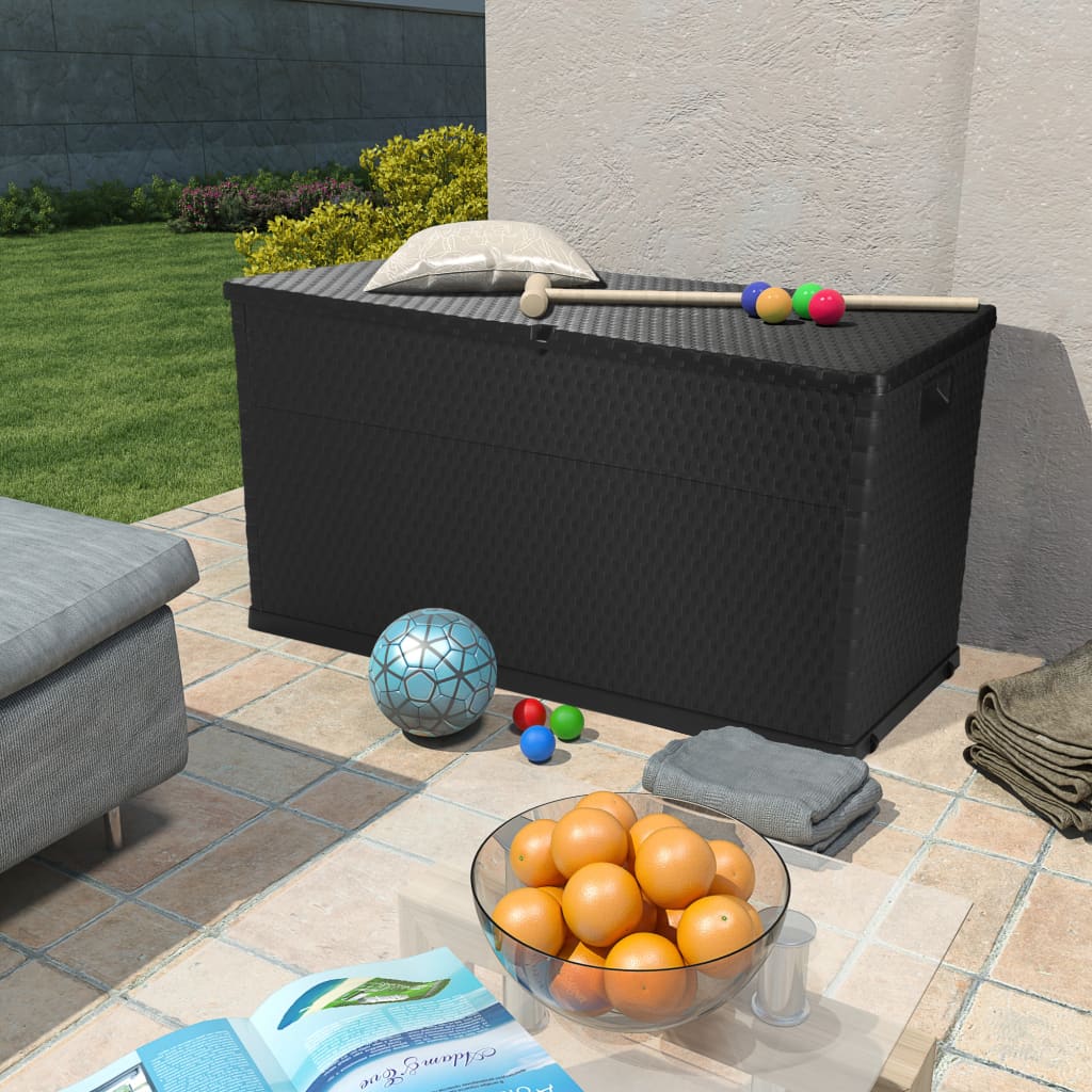 Anthracite Garden Storage Box 120x56x63 cm pp Rattan