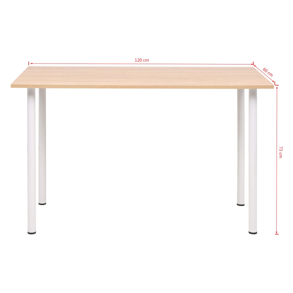 Table de salle à manger 120x60x73 cm Chêne et blanc