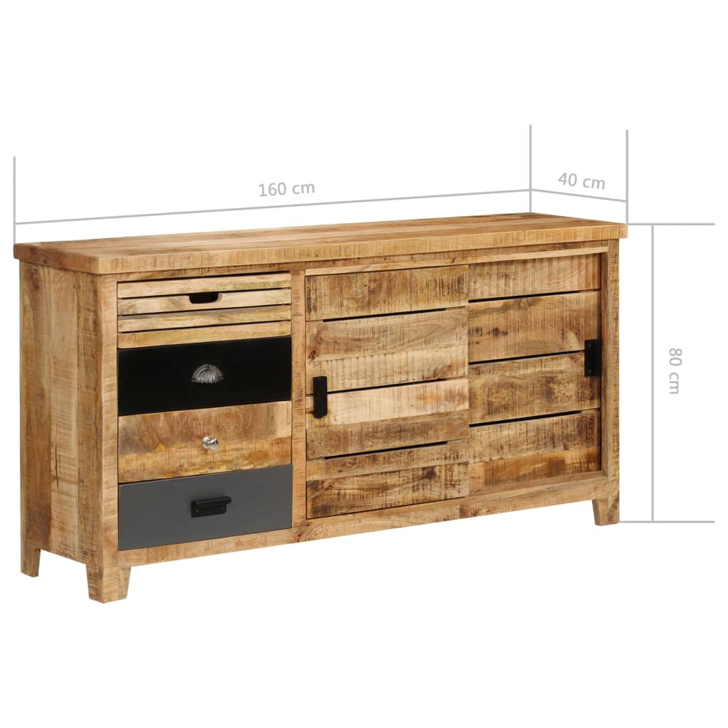 Credenza in legno massello di mango 160 x 40 x 80 cm