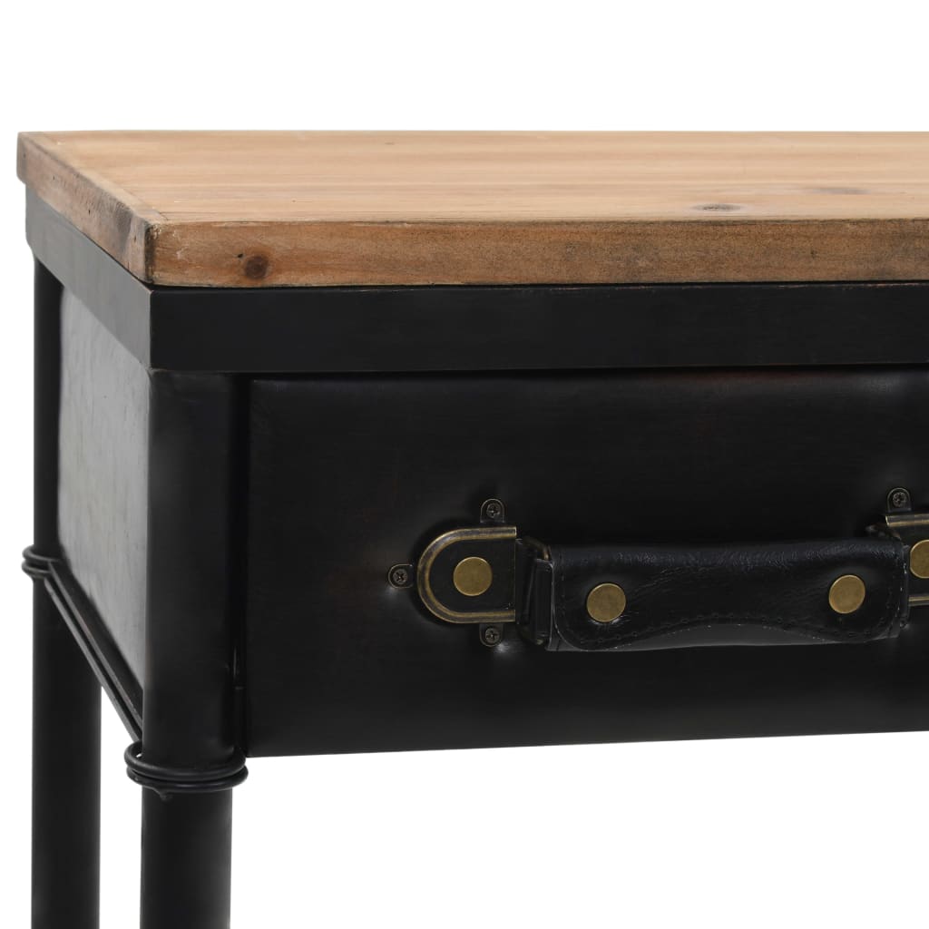 MDF and fir wood console table 100 x 33.5 x 80 cm