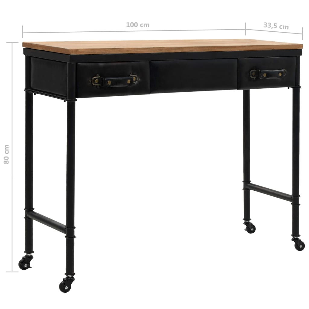 Table console MDF et bois de sapin 100 x 33,5 x 80 cm