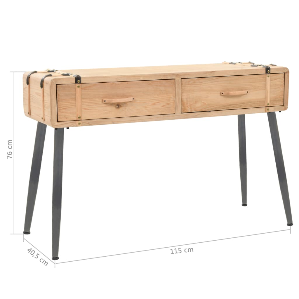 Solid fir wood console table 115 x 40.5 x 76 cm
