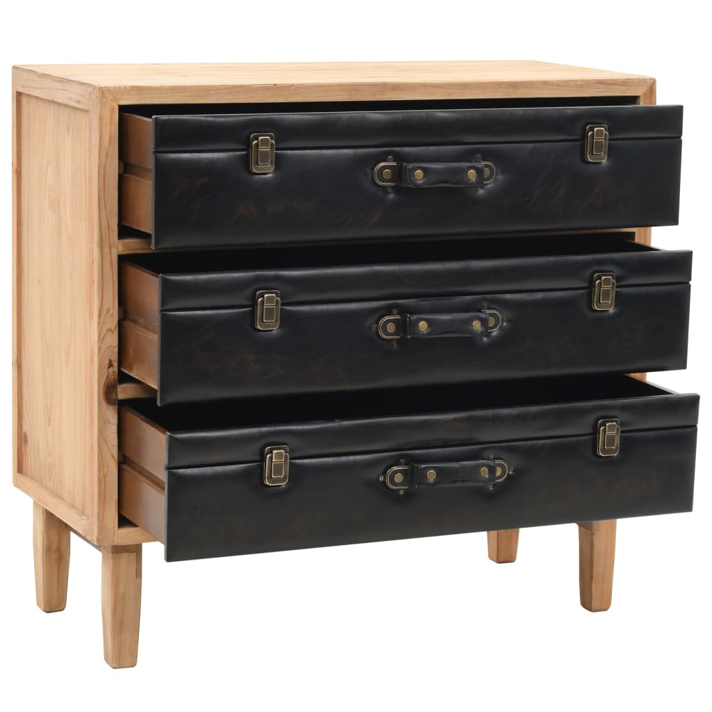 Armoire à tiroirs bois de sapin massif 80x36x75 cm