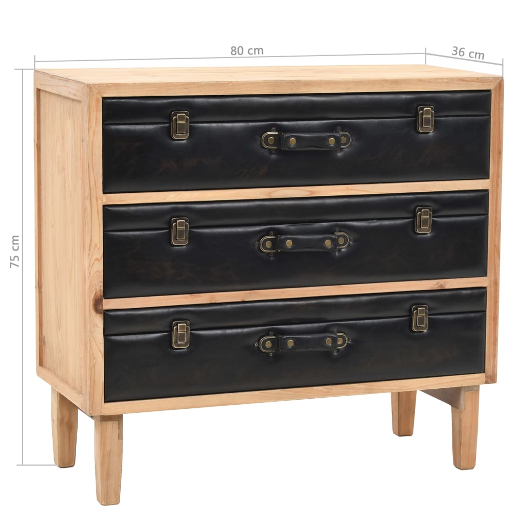 Solid fir wood drawer cabinet 80x36x75 cm