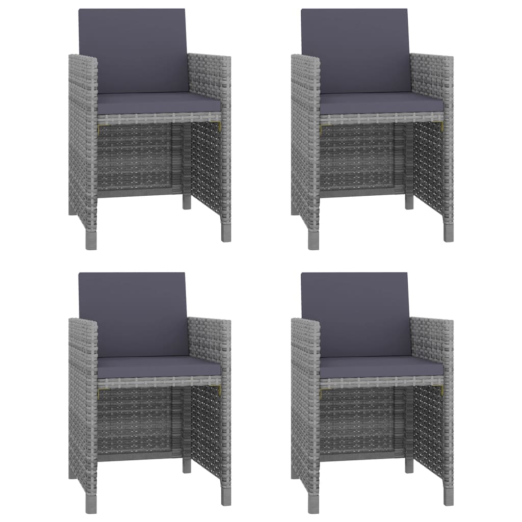 Built -in garden furniture 5 pcs and gray rattan cushions