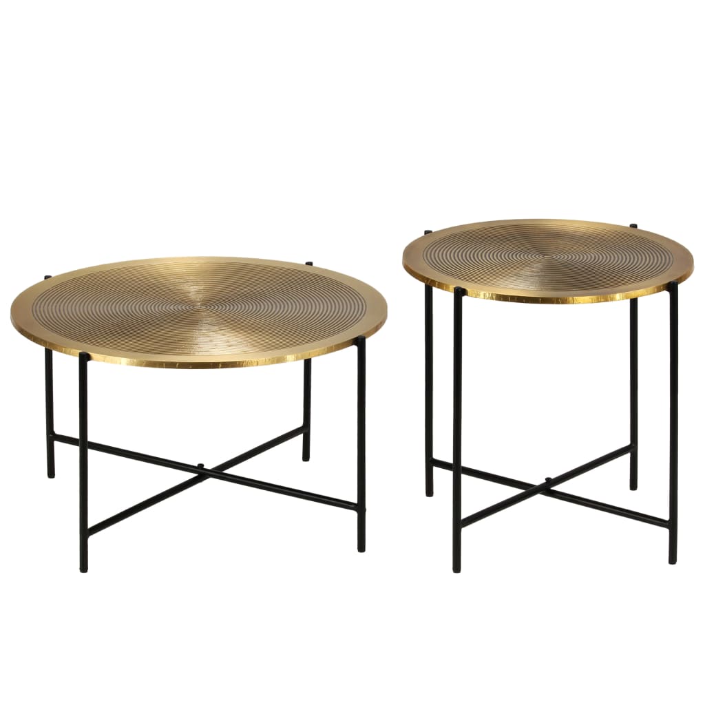 Tables of 2 pcs MDF covered with brass