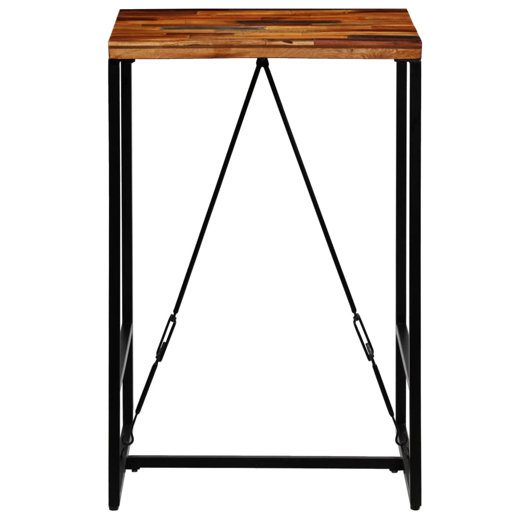 Solid recycled wood bar table 70 x 70 x 106 cm