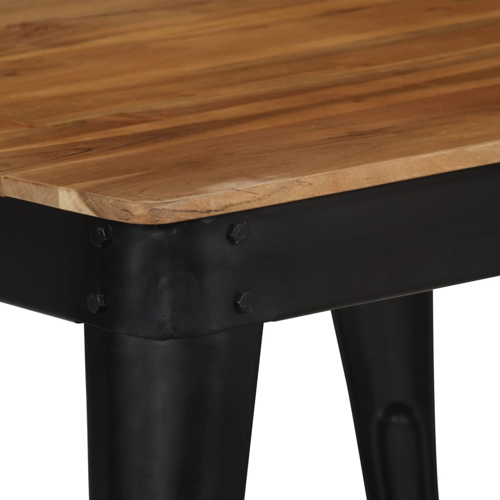 Tavolo da pranzo acacia e in legno in acciaio 75x75x76 cm