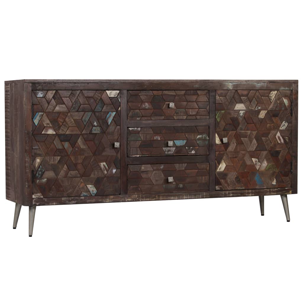 Solid recovery wood buffet 160 x 40 x 80 cm