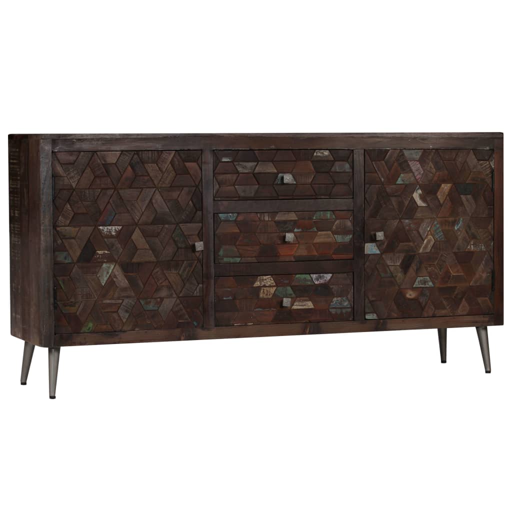 Solid recovery wood buffet 160 x 40 x 80 cm