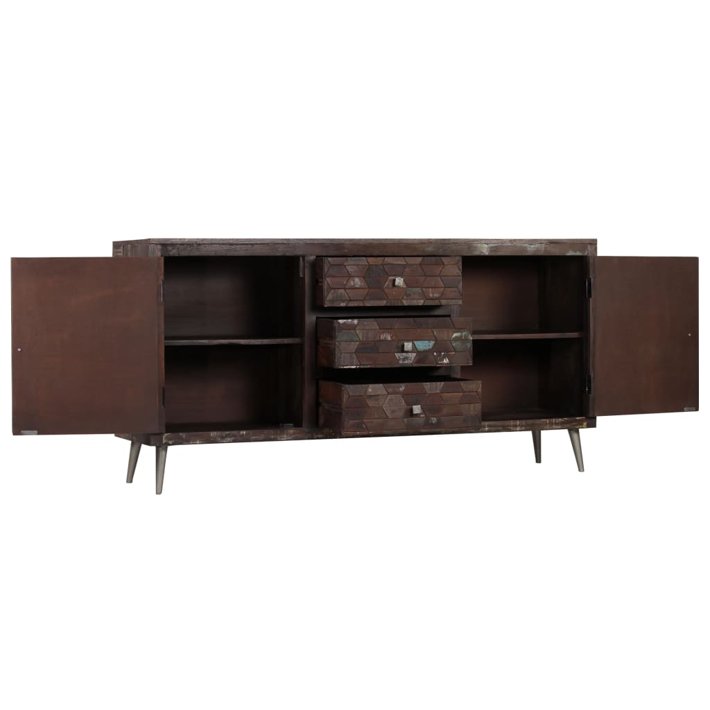 Solid recovery wood buffet 160 x 40 x 80 cm