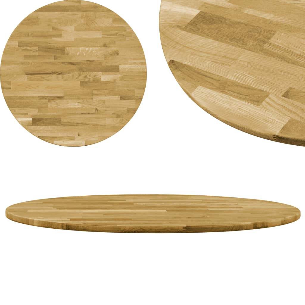 Tischplatte in runden Eichenholz 23 mm 500 mm
