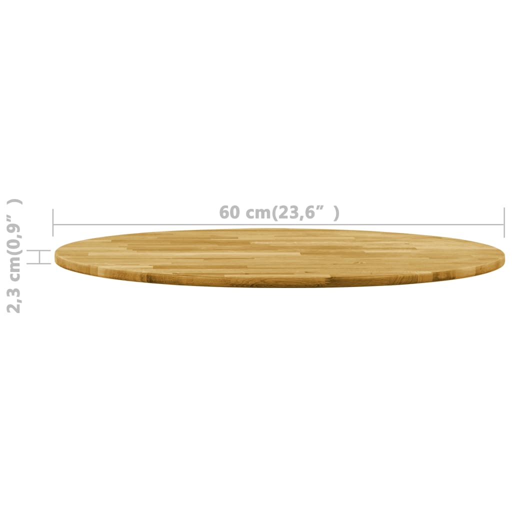 Solid oak wood table top 23 mm 600 mm