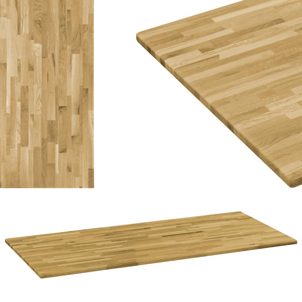 Rectangular oak wood table top 23 mm 120x60 cm