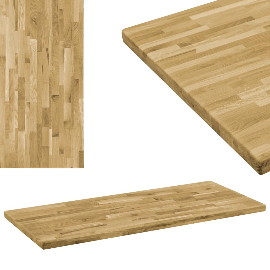 Rectangular oak wood table top 44 mm 100x60 cm
